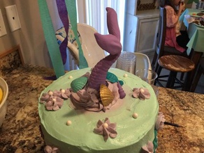 coda della sirena cake topper di compleanno torta decorazione cupcake cupcakes lds sirenetta mermaid 3d print model - Mito3D