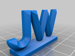 jw inicial iniciales 3d print model - Mito3D