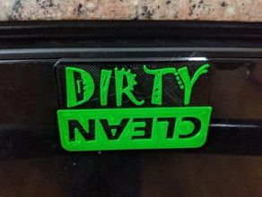 captured magnet dishwasher clean dirty indicator sign 3d print model - Mito3D