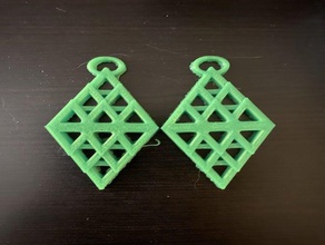 triangle pattern earrings earring 3d print model - Mito3D
