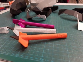 ergonomic x-acto knife eblux hobby left hand paper craft pepakura 3d print model - Mito3D