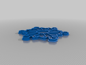 snowflake cookie piatto di taglio cookiecutter i cutter formine per biscotti fiocco neve 3d print model - Mito3D