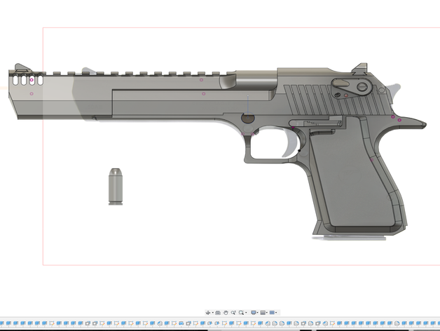 desert eagle 50ae 50 cal deadpool désert l'aigle pistolet 3D print model - Mito3D