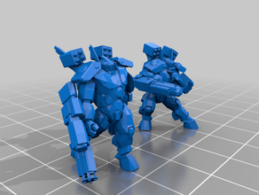 tau commander suit - dynamically posed 40k warhammer 3d print model - Mito3D