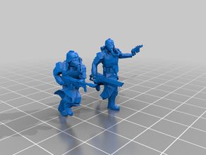 2 steel legion guardsmen - d-model 40k guard 3d print model - Mito3D