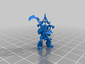 chaos lord - nurgle csm 40k reaper scythe 3d print model - Mito3D