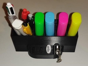 bureau organizer buisness card business holder desk flash drive highlighter pen 3d print model - Mito3D