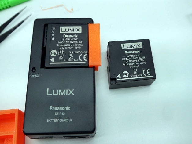 panasonic charge adapter de-a80 accu akku battery pack fz300 g70 lx15 g7 lumix 3D print model - Mito3D