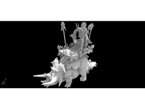 saurian stegy-howdah - new model engine gods estegadon lizardmen seraphon stegadon 3d print model - Mito3D