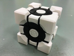 rubik portale ponderato companion cube 3d print model - Mito3D