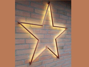 fixation murale étoile de noël à led les fêtes la lumiere plein air mur 3d print model - Mito3D