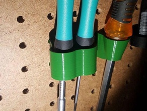 pegboard double screwdriver holder tools 3d print model - Mito3D