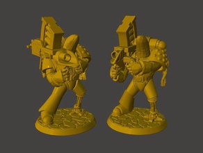 rocket launcher banana space knight power armour 28mm heavy mini miniature soldier wargame wargaming weapon 3d print model - Mito3D