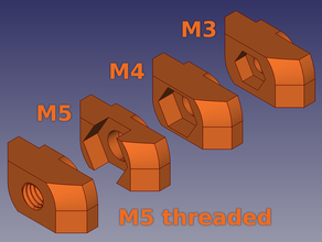 goccia t-dado di prusa 30x30 profili 3030 estrusione m3 tnut m4 m5 openbuilds t slot cave a dado 3d print model - Mito3D