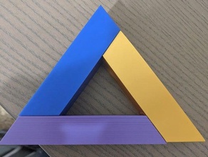 interlocking triangle 3 piece 3d print model - Mito3D