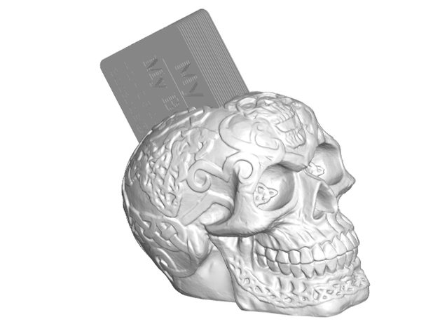celtique crâne entreprise titulaire de la carte porte-carte visite détenteurs cartes d'affaires humain le 3D print model - Mito3D