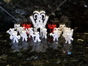 skeleton army new recruits goat horrors boardgame flatminis game tokens meeple meeples skeletons undead 3d print model - Mito3D