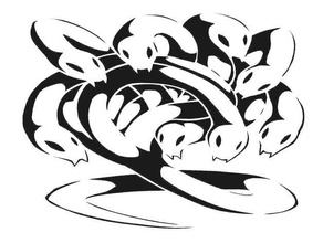 yamaha orochi stencil demon japan japanese culture myth mythology snake yokai 3d print model - Mito3D