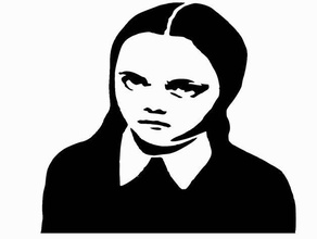 wednesday stencil addams family monster 3d print model - Mito3D