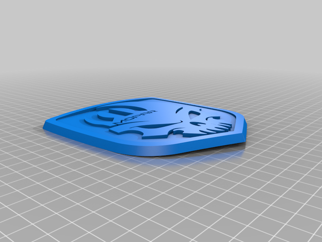 mopar crâne ram grille emblème dodge l'emblème grill la 3D print model - Mito3D