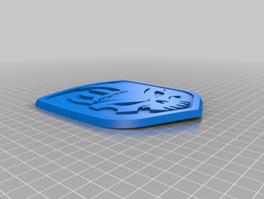 mopar skull ram grille emblem dodge grill 3d print model - Mito3D