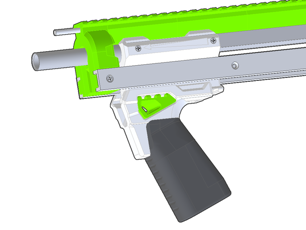 caliburn - modulare vfg nerf picatinny verticale foregrip 3D print model - Mito3D