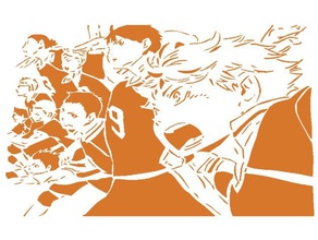 haikyu estêncil anime mangá stencil voleibol 3d print model - Mito3D