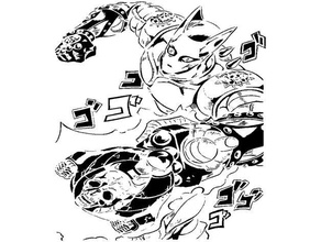 killer queen stencil anime jojo jojos jojosbizzareadventure bizzarro manga rosa 3d print model - Mito3D