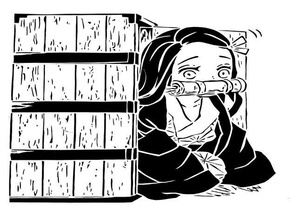nezuko kamado Schablone airbrush anime anime-Mädchen Kunst cookie cutter Niedlich Dämon demonslayer demon slayer jap japan Japanisch manga Bild auf der 3d print model - Mito3D