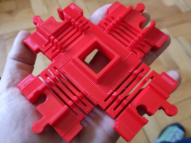 duplo compatible - flexible train track crossing tracks lego 3D print model - Mito3D