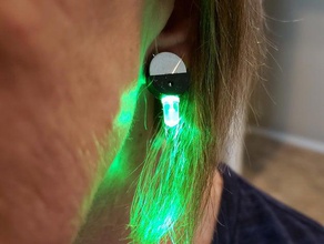 led coin battery holder earrings cool 3d print model - Mito3D