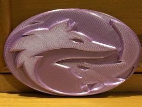 double wolf medallion 3d print model - Mito3D