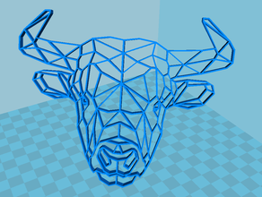 origami 2d taureau stl 3d print model - Mito3D