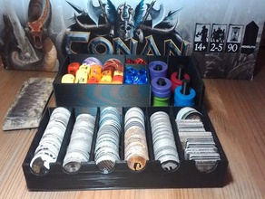 conan monolith organizer boardgame accessories inserts board game accessory insert 3d print model - Mito3D