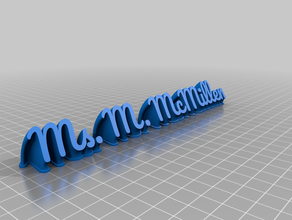 my customized sweeping name plate remix 3d print model - Mito3D