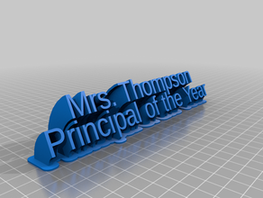 my customized sweeping 2-line name plate text 3d print model - Mito3D