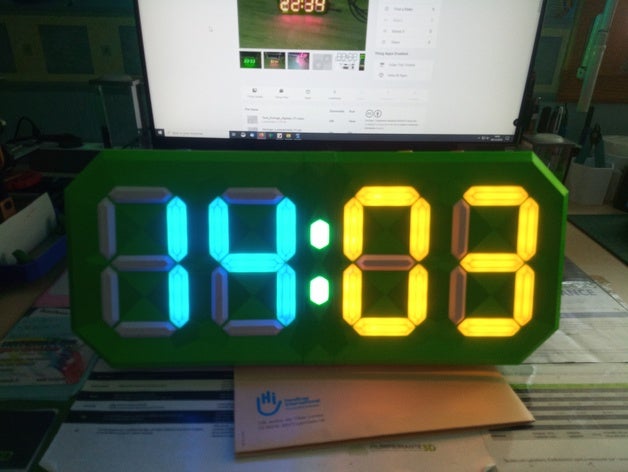 horloge 7 segmentos neopixel ws2812 autolum 3D print model - Mito3D