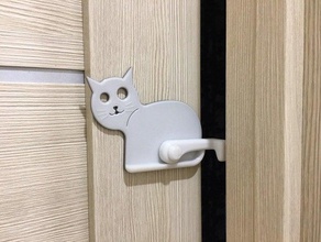 door stop cats open position toilet promenade blocker fixator cat 3d print model - Mito3D
