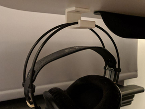 under desk headphone hanger akg k702s k7xx hook headphones holder stand mount 3d print model - Mito3D