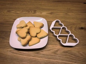 heart cookie cutter five once backing christmas 3d print model - Mito3D