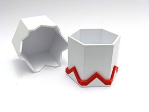hexagonal de la raya caja cuadro contenedor el organizador piezas pequeñas almacenamiento 3d print model - Mito3D