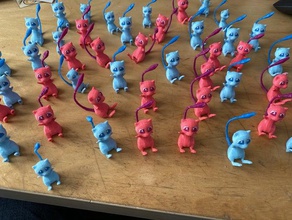 mew - pokemon 151 poly düşük çok renkli multimaterial pokemongo figürleri git oyuncak 3d print model - Mito3D