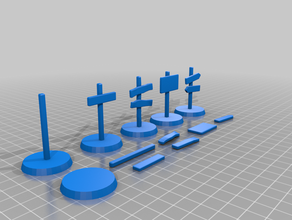 segno post - vari disegni 32mm di base designspark dnd in miniatura gioco oggetti scena porp i segni da tavolo terreno 3d print model - Mito3D