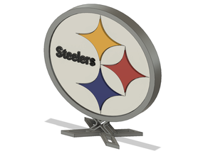 steelers wall mount stand desk logo pittsburgh plaque 3d print model - Mito3D