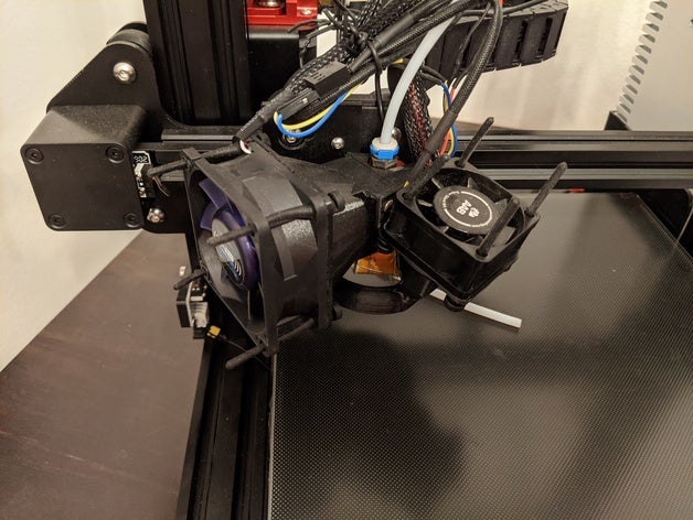 ender 3 hotend cooler fan mount 3D print model - Mito3D