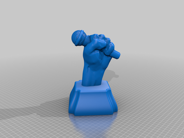 microphone raising trophy fist mic rap reprap 3D print model - Mito3D