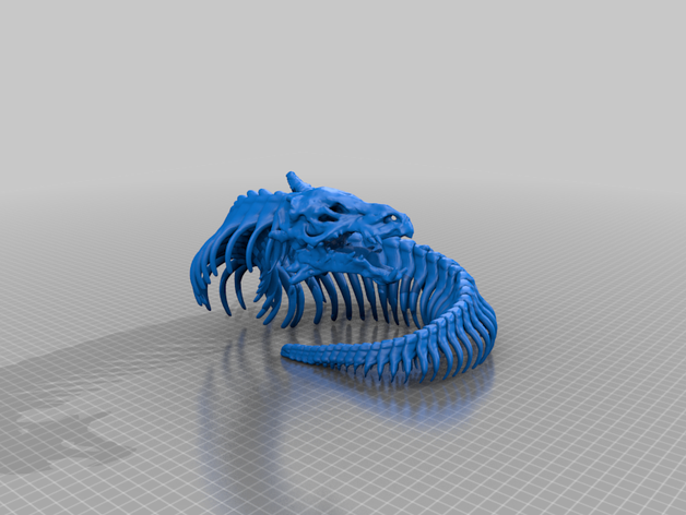 esqueleto de dragão-serpente dnd em miniatura dragão masmorras e dragões cobra mesa jogos mortos-vivos 3D print model - Mito3D