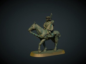 mounted bard 28mm no supports needed dnd horse townsfolke 3d print model - Mito3D