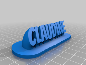 claudine personnalisé 3d print model - Mito3D