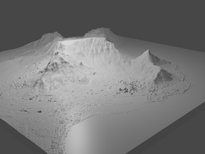 table mountain, modello di elevazione città del capo la geografia kaapstad il sud africa suid-afrika mountain tafelberg 3d print model - Mito3D